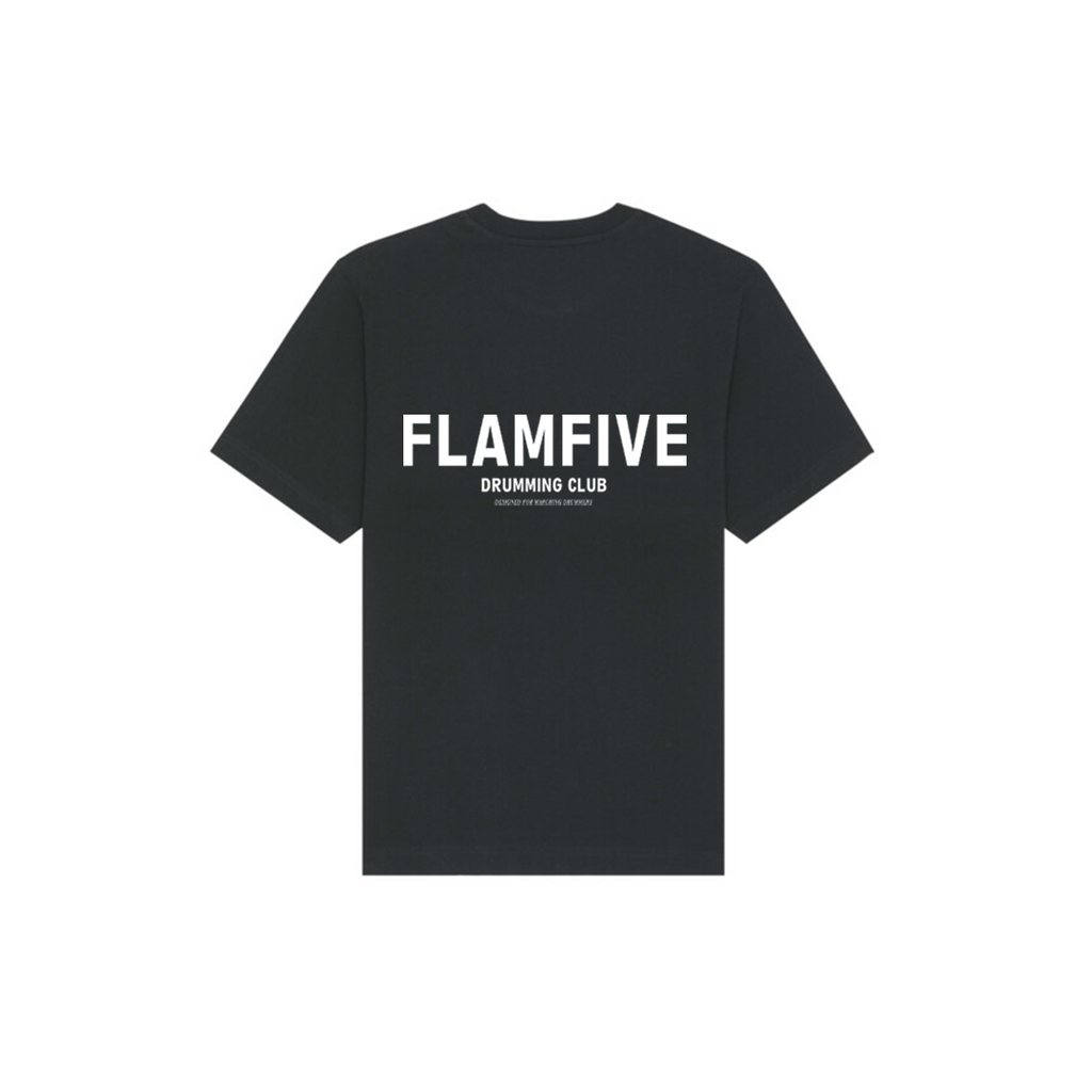 FLAM5 DRUMMING CLUB TSHIRT BLACK - Flam5drumming