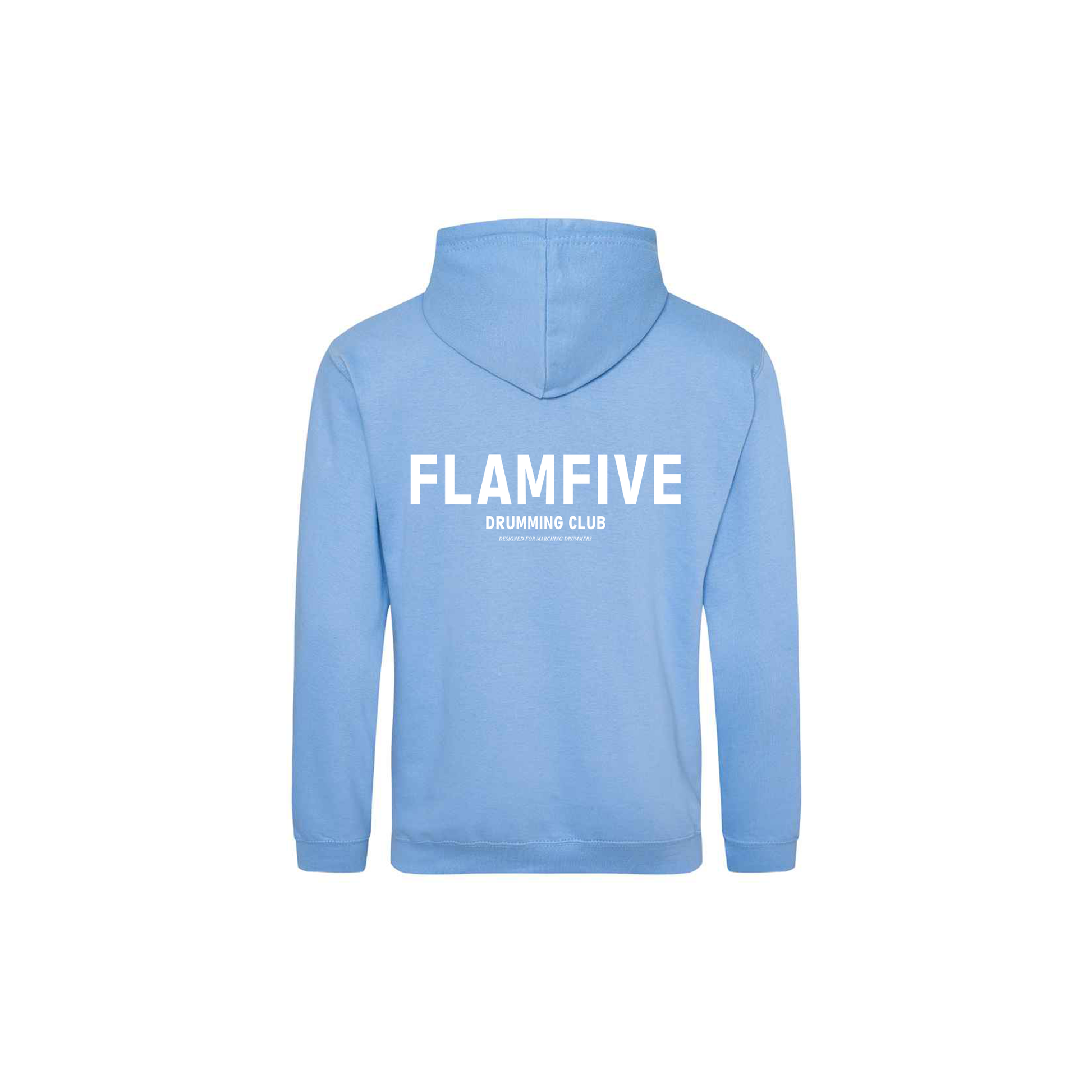 FLAM5 DRUMMING CLUB HOODIE BABY BLUE - Flam5drumming
