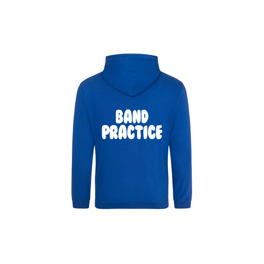 NEW FLAM5 BLUE "BAND PRACTICE" HOODIE WHITE - Flam5drumming