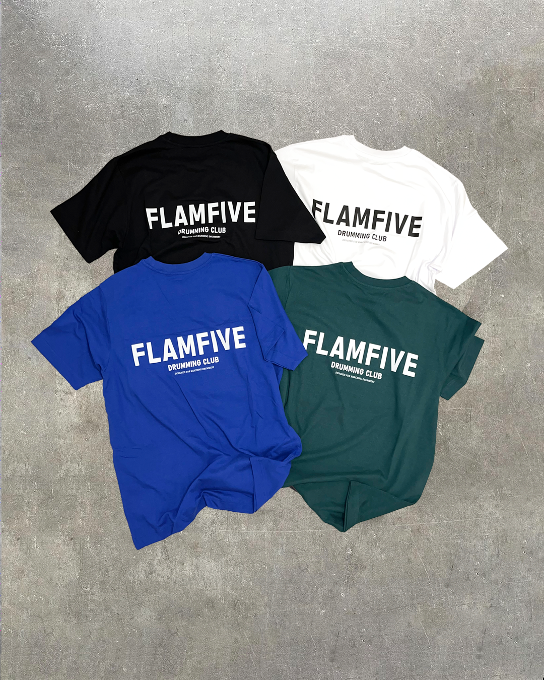 KIDS FLAM5 DRUMMING CLUB WHITE TSHIRT - Flam5drumming